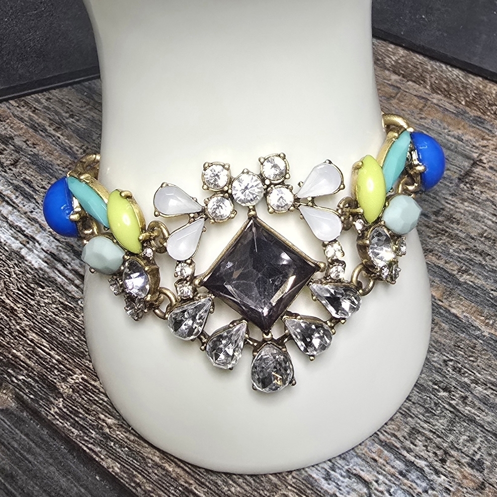 J. Crew Mixed Crystal & Stone Bracelet